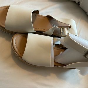 White platform sandals